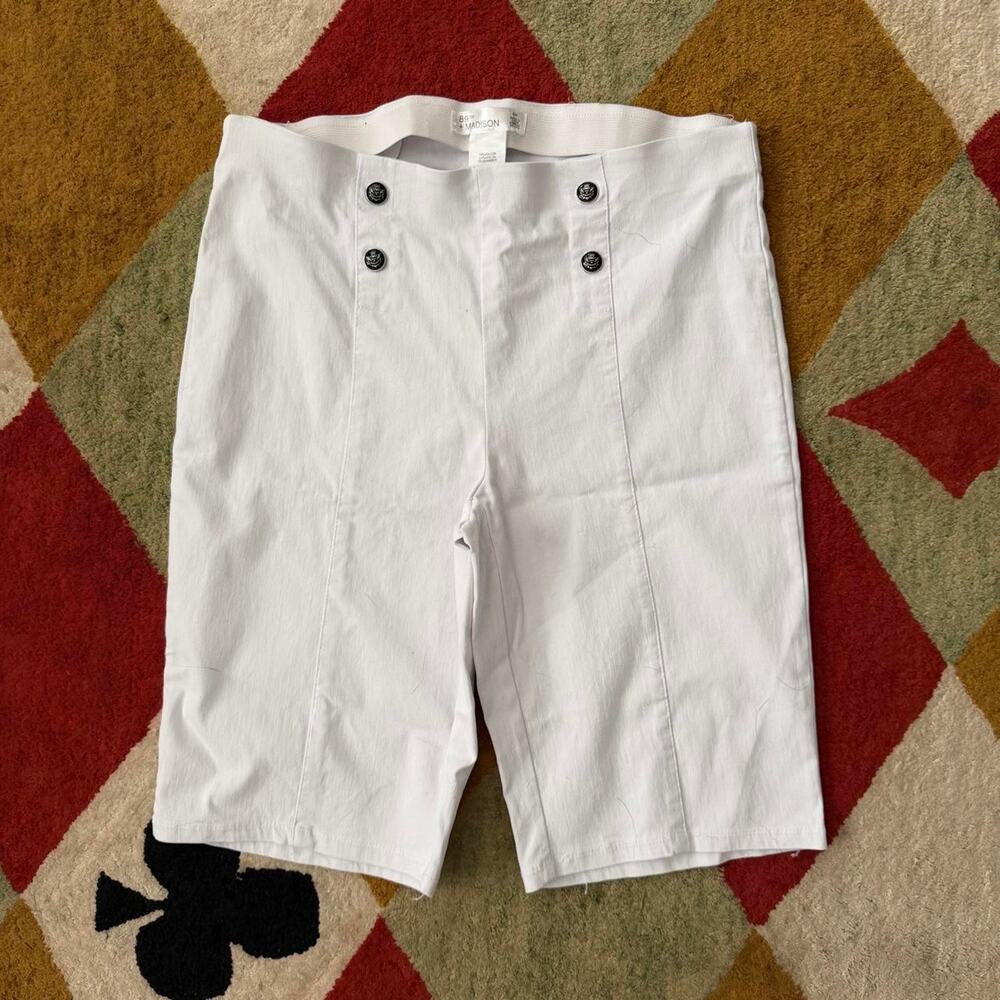 White capri sailor shorts